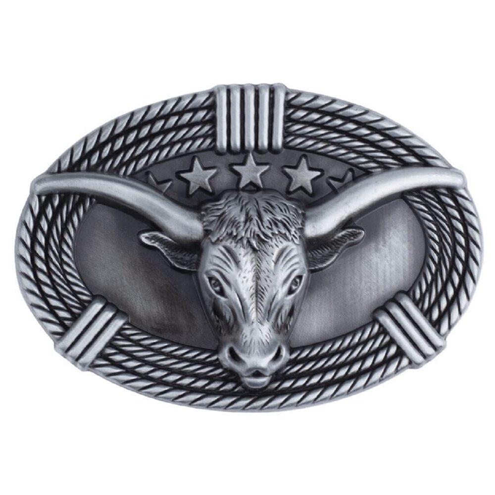 6163 Bull Belt Buckle  Longhorn Bull Belt Buckle Bull Oval Belt Buckle
